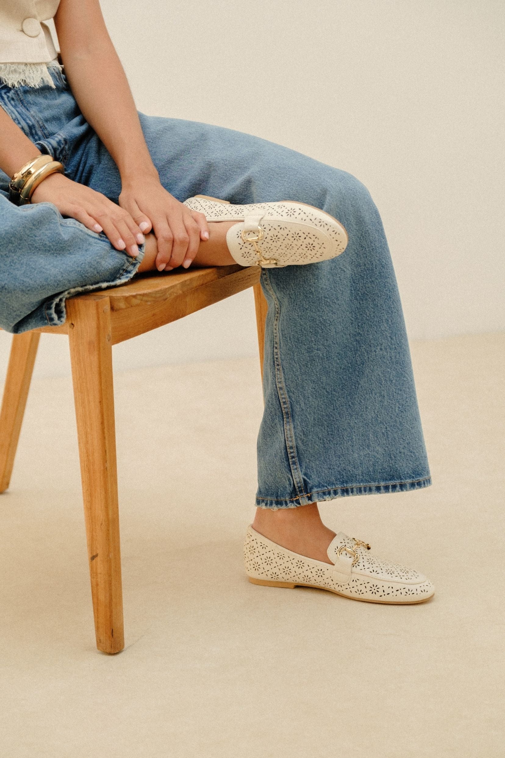 Mocassin Lace Blanc