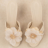 Mule Flora Beige