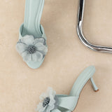 Mule Flora Bleu menthe