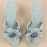Mule Flora Bleu menthe