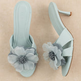 Mule Flora Bleu menthe