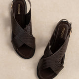 Sandale Cruz Croco Marron