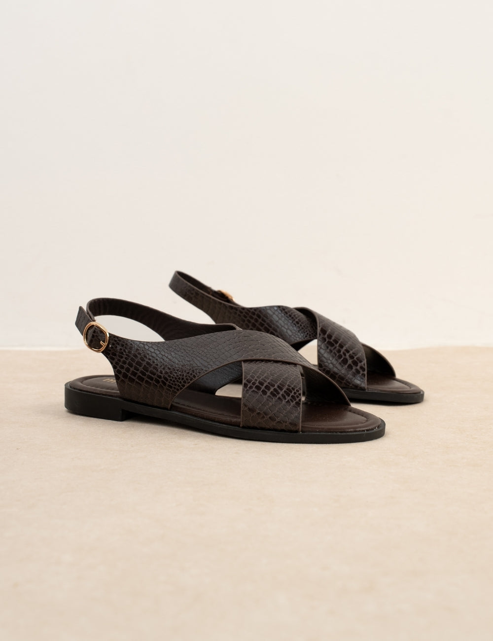 Sandale Cruz Croco Marron
