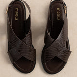 Sandale Cruz Croco Marron