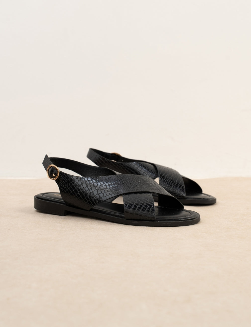 Sandale Cruz Croco Noir