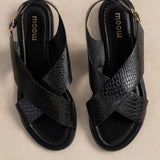 Sandale Cruz Croco Noir