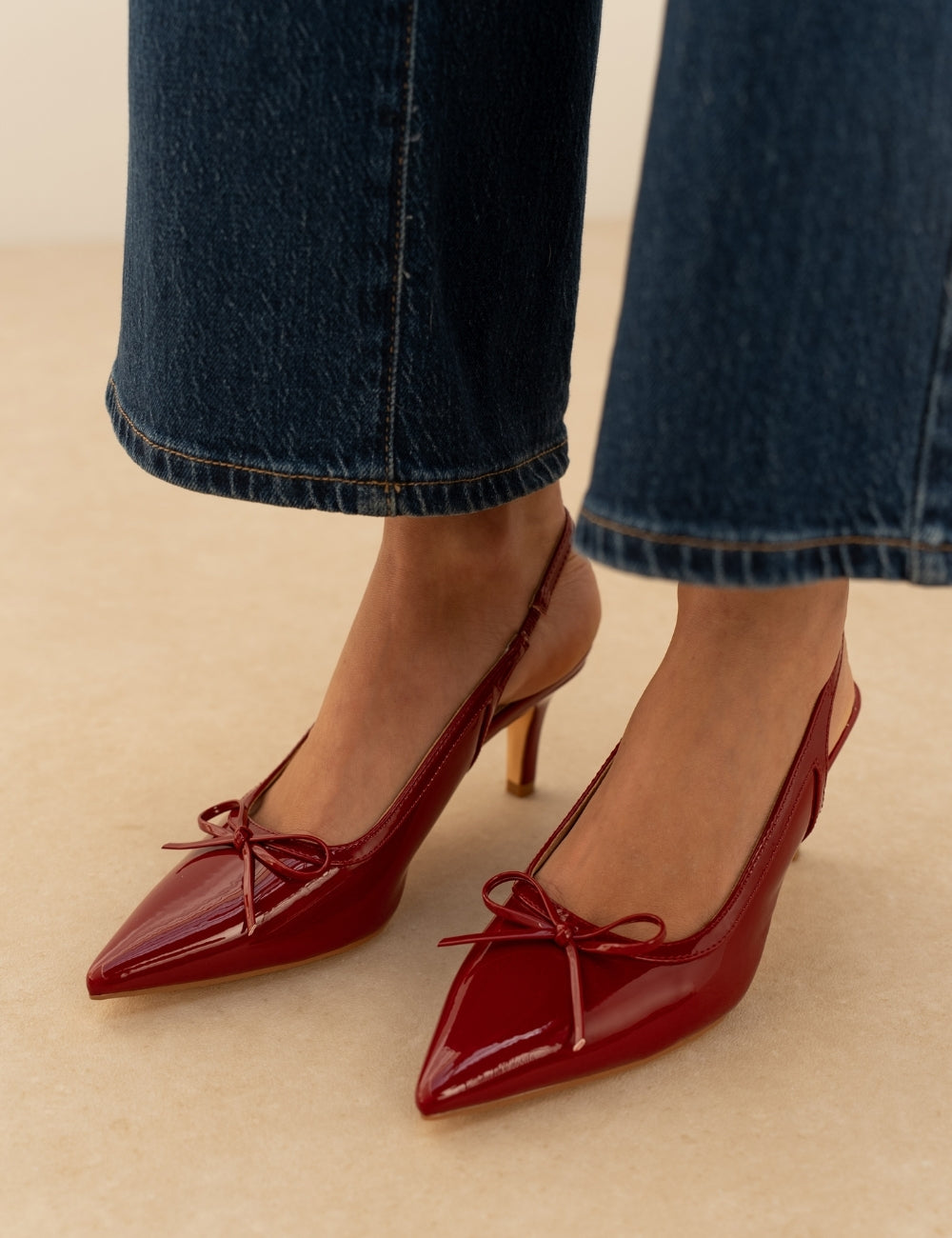 Slingback Cara Rouge verni