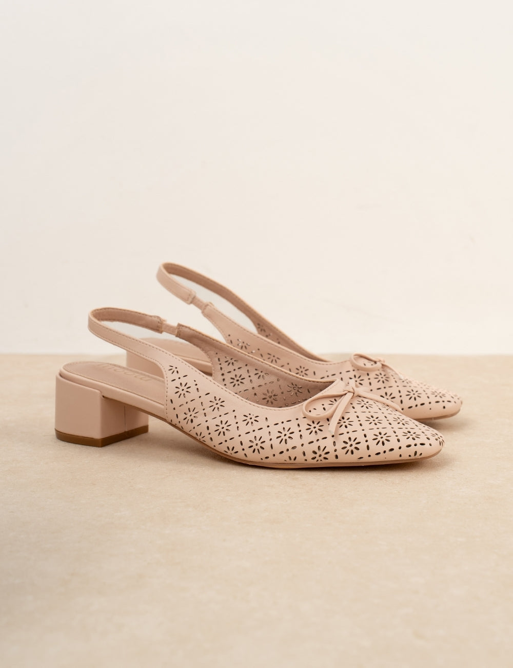 Slingback Léa Rose poudré