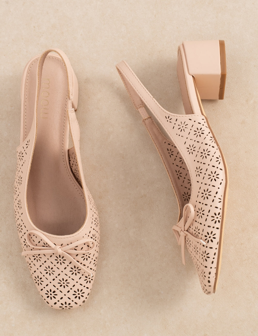 Slingback Léa Rose poudré