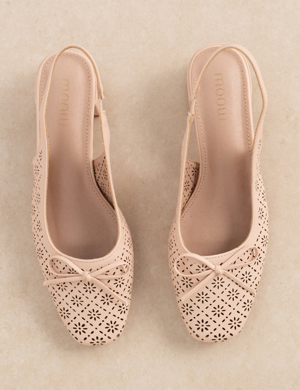 Slingback Léa Rose poudré