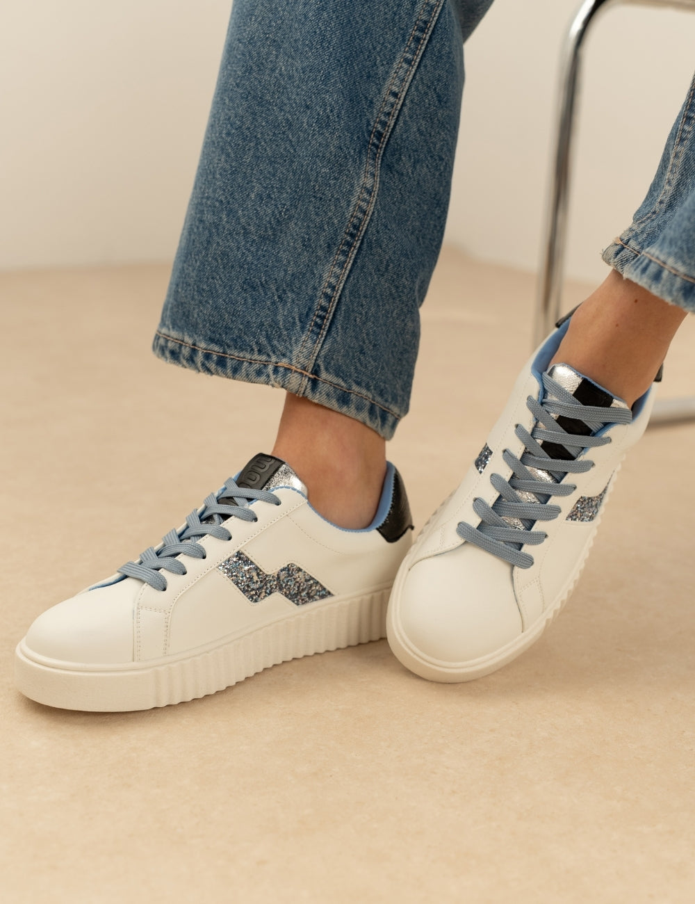 Sneaker Moxy Blanc bleu